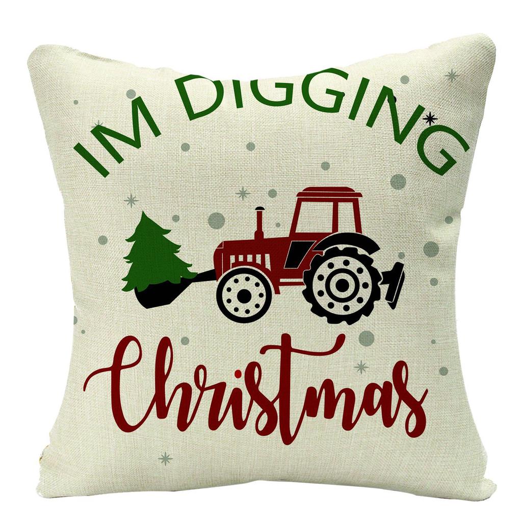 New Christmas Pillow, Linen Waist Pillow Case, Festive Home Sofa Decoration Pillow Cushion Cover