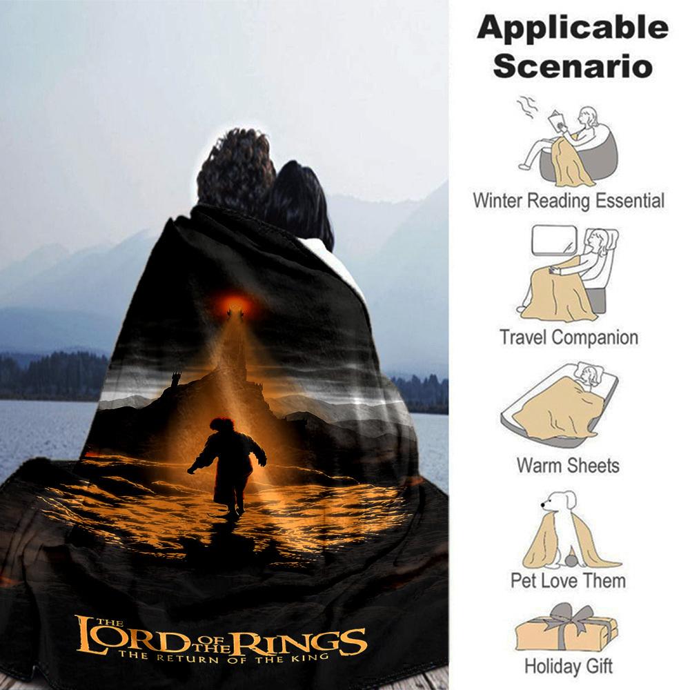 1pc The Return of the King Lord of the Rings Flannel Blanket Soft Warm Throw for Home, Office, Travel, All-Season Cozy Bedding GiftL1208