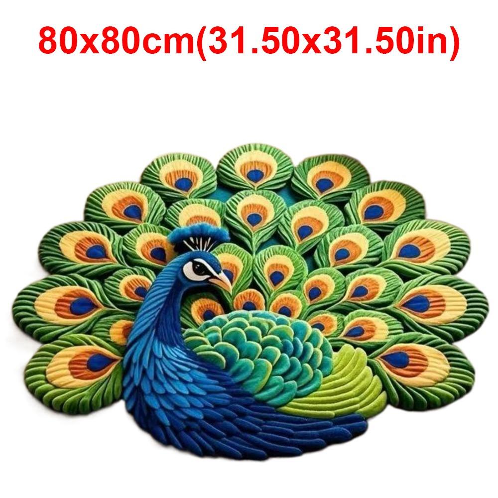 Soft Peacock Carpet Special-shaped Bathroom Floor Mat  for Living Room Tea Table Bedside