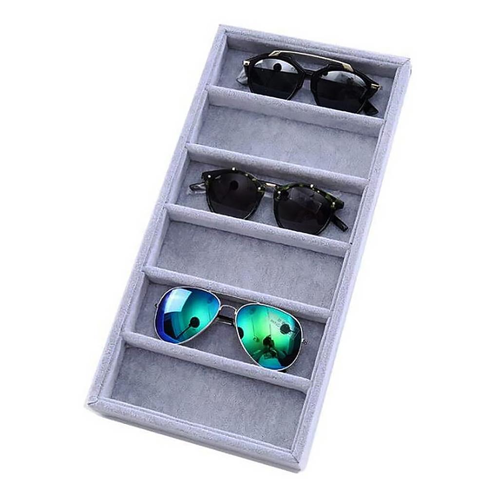 Universal Jewelry Display Holder Eyeglasses Organizer Tray Sunglasses Liner Case Household Bedroom Professional Travel
