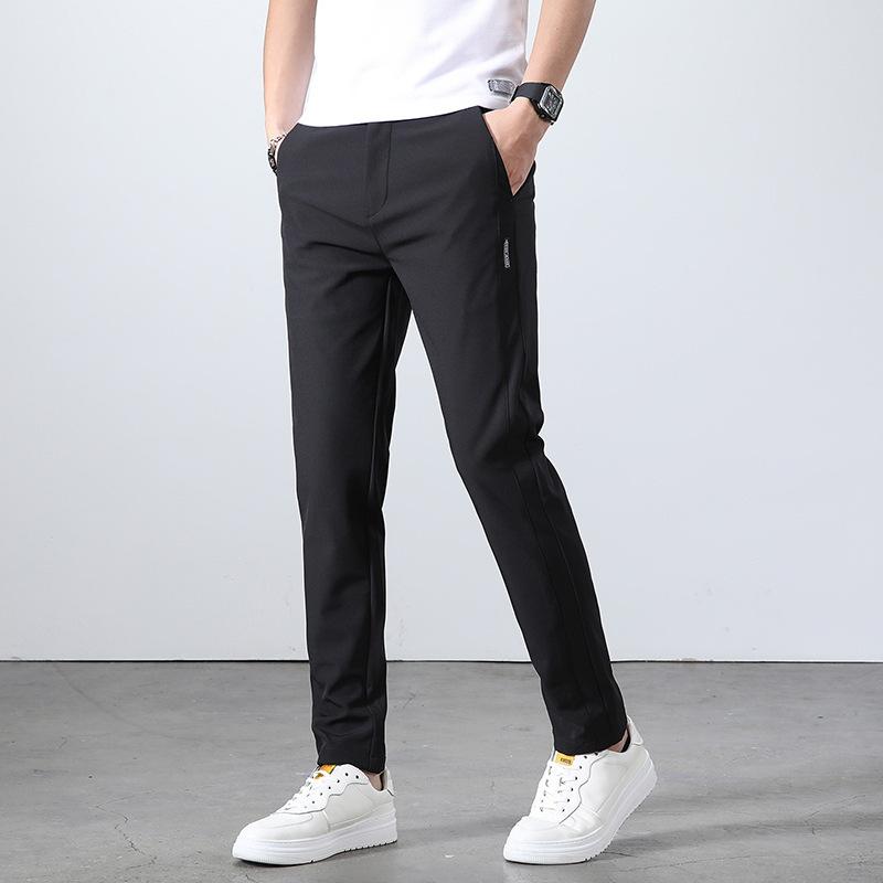 Sommer-Leicht-Freizeithose für Herren mit elastischem Bund Leicht gerader Schnitt Ultra-dünner Eis-Seidenstoff