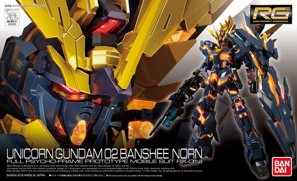 BANDAI SPIRITS RG Mobile Suit Gundam UC Unicorn Gundam Unit 2 Banshee Norn 1/144 Scale Pre-Colored Plastic Model