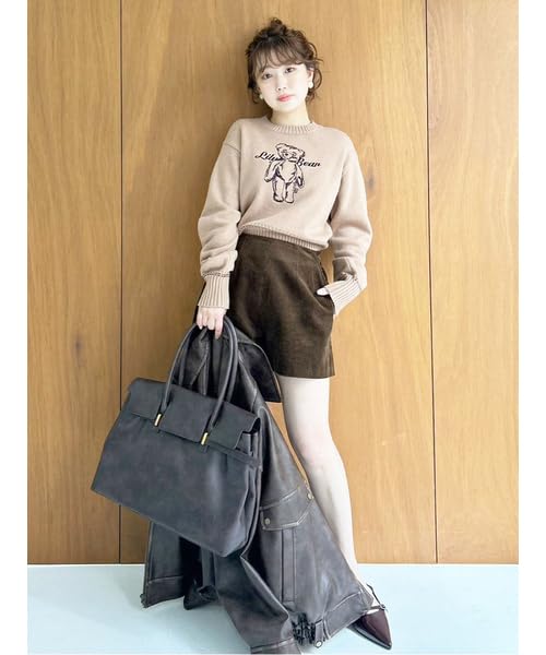 Lily Brown Belted Large Shoulder Bag LWGB254312BRWF