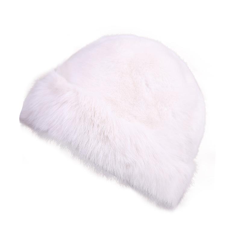 Damski Zimowy Pluszowy Kapelusz Rybaka - Odporny na Zimno, Modny, Podkreślający Twarz, Mały Kapelusz z Norki w Stylu Mongolskim