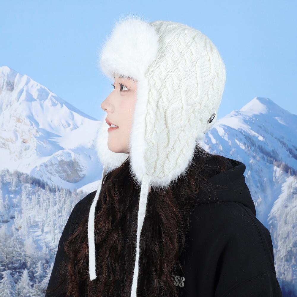 New Autumn and Winter Lei Feng Hat for Women Outdoor Skiing Windproof Cycling Cold Warm Ear Protection Pilot Versatile Hat