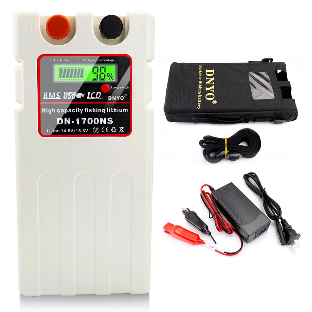 DNYO Lithium Battery for Electric Multiple Specifications Compatible with Daiwa and Shimano Electric Reel Charger Set High-Capacity Reels, 14.8V,