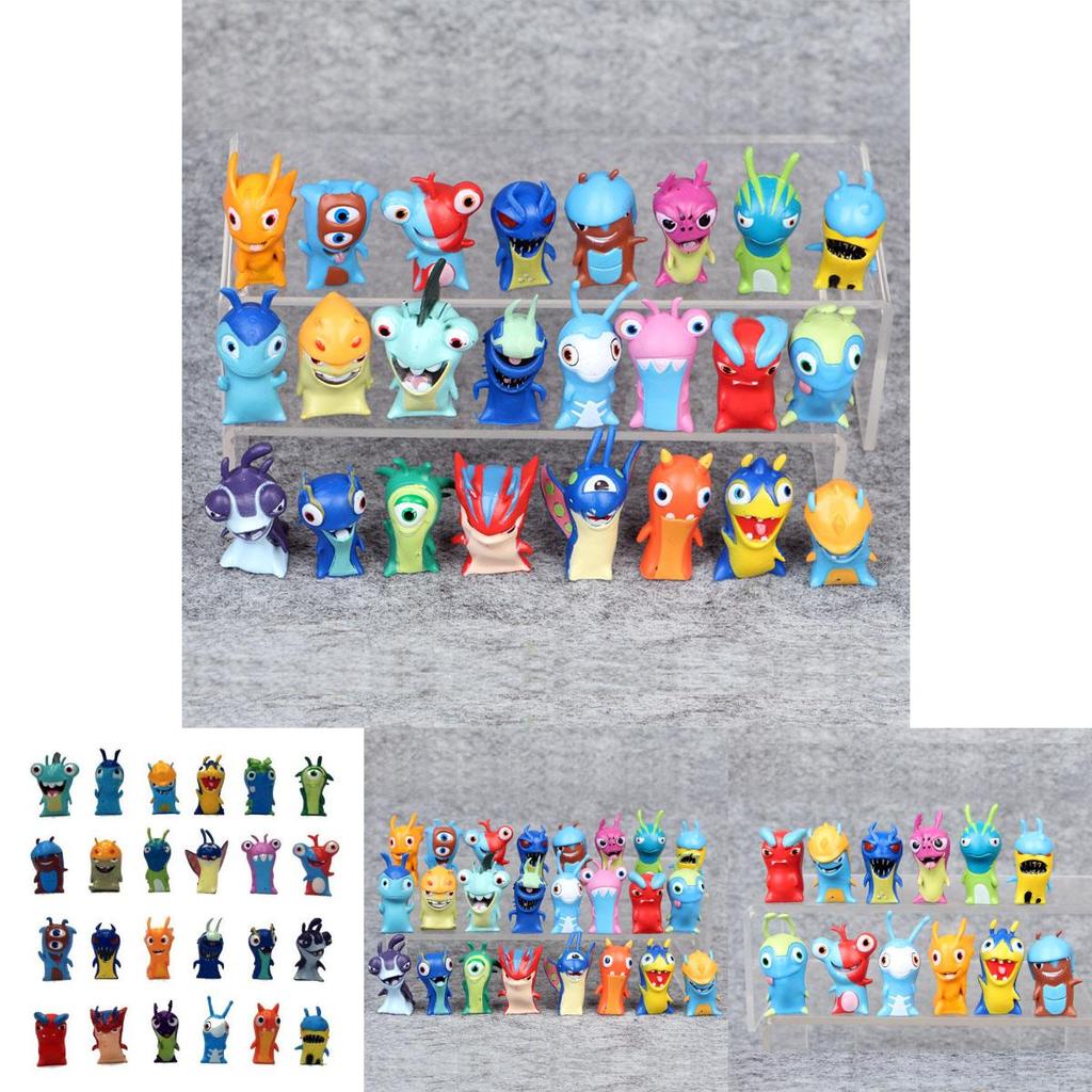 Lot Of 24 Premium Slugterra Action Figures Pvc Toys Featuring Burpy And Bludgeon Slugs Gift Set