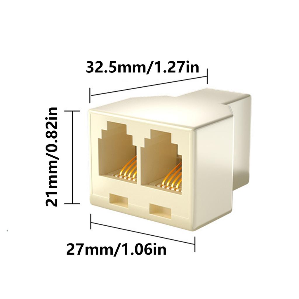 RJ11 6P4C/6P2C Telephone Splitter 2Way Telephone Splitters Phone Line Splitter For Easy Double Connection Installation