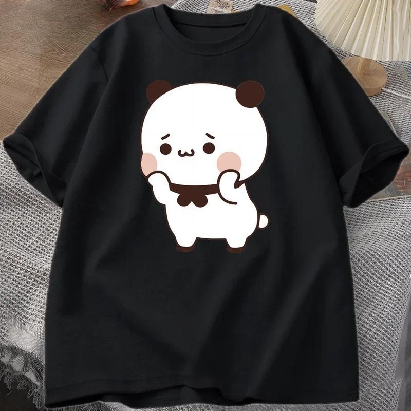 DuDu Bear Surprising Panda BuBu with A Flower T-shirt Funny Cute Buu Duu Graphic T Shirts Women Men Couple T Shirt Clothes