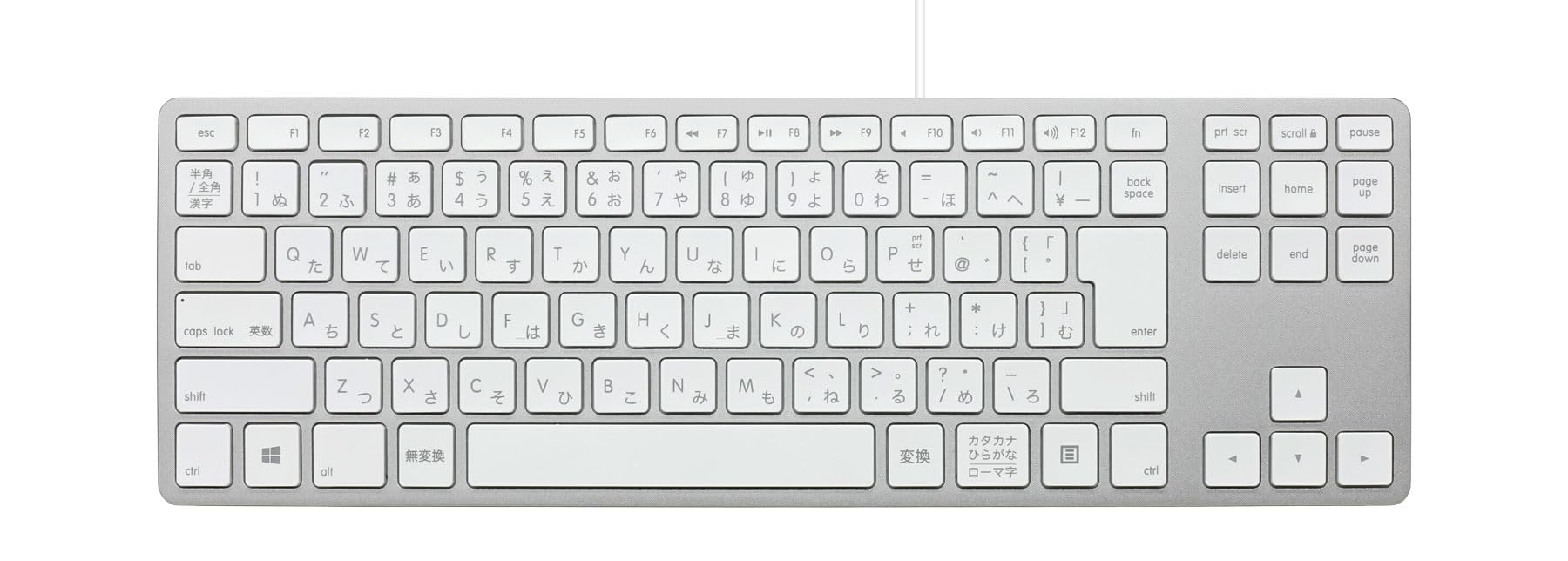 

Matias Wired Aluminum Tenkeyless keyboard for PC Silver Japanese Layout USB Silver