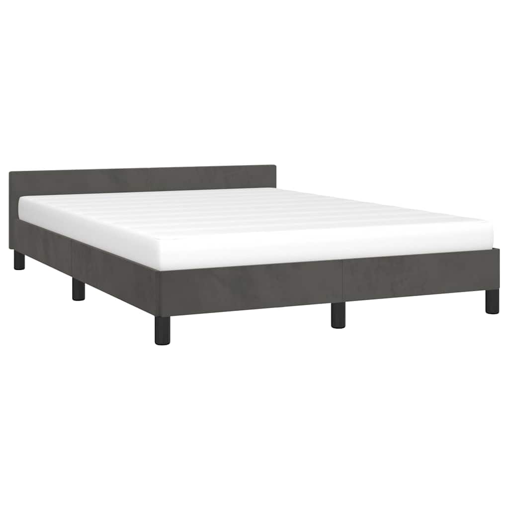vidaXL Bettgestell ohne Matratze Dunkelgrau 140x190 cm Samt