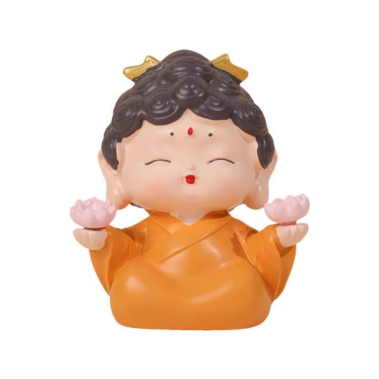 Mini Buddha Statue Resin Meditation Buddha GuanYin Sculpture Spiritual Chinese Home Decor for Office Desk Living Room