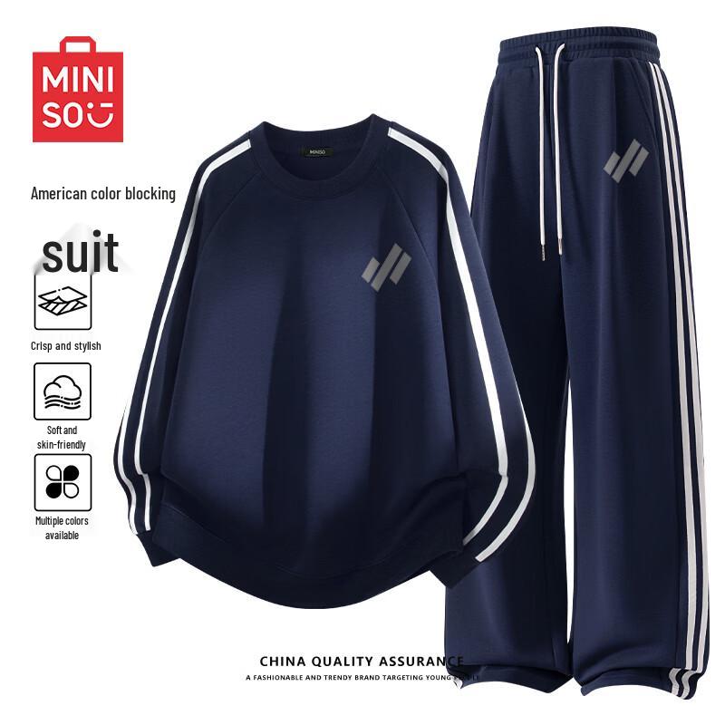 MINISO Men s American High Street Sweatshirt & Pants Set L