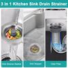 Küchenspülenablaufsieb Edelstahl Spülenstöpsel Verstopfungshemmendes Lebensmittelsieb Insekten- und geruchsresistentes Zubehör
