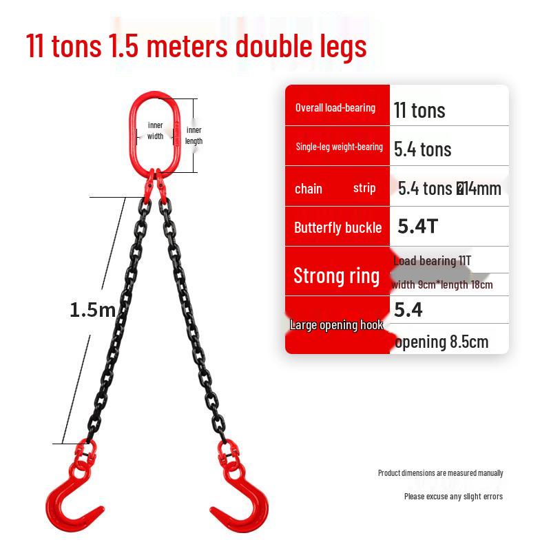 G80 Manganese Steel Double Hook Sling Chain for Lifting and Hoisting