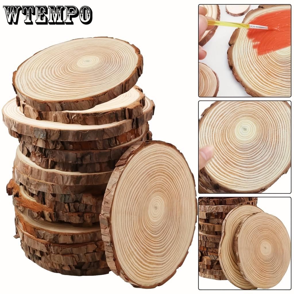 16pcs Wood Slices for Centerpieces 4.72-5.51 Inch, Round Wooden Discs for Crafts Christmas Ornaments, Wood Slice for Rustic Wedding Decoration