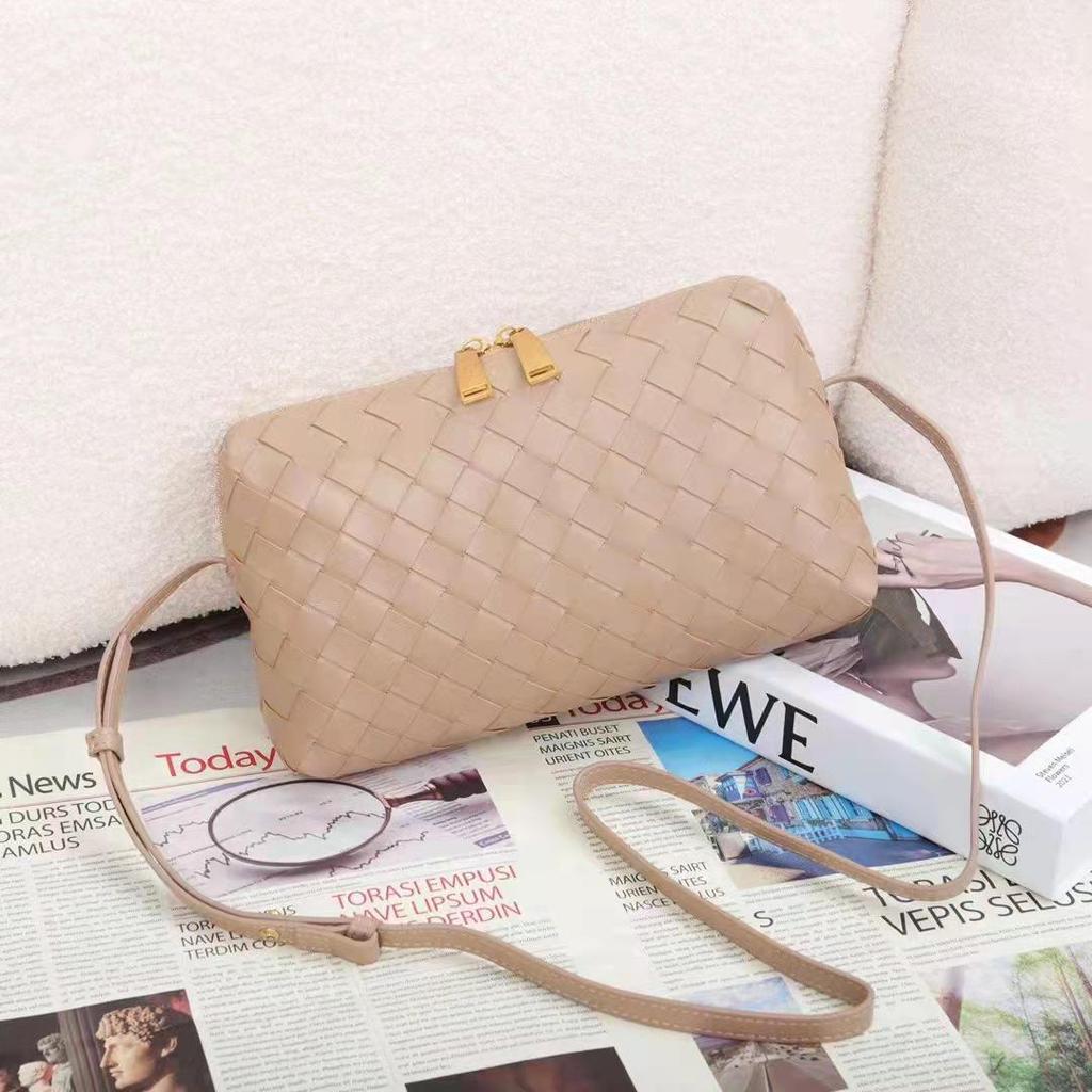 Borsa a spalla intrecciata a mano in pelle di pecora Baodiejia - Stile coreano alla moda, Classica borsa messenger versatile