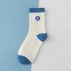 Damen Frühling und Herbst Neue Karierte Blaue Bären Atmungsaktive Röhren Baumwollsocken