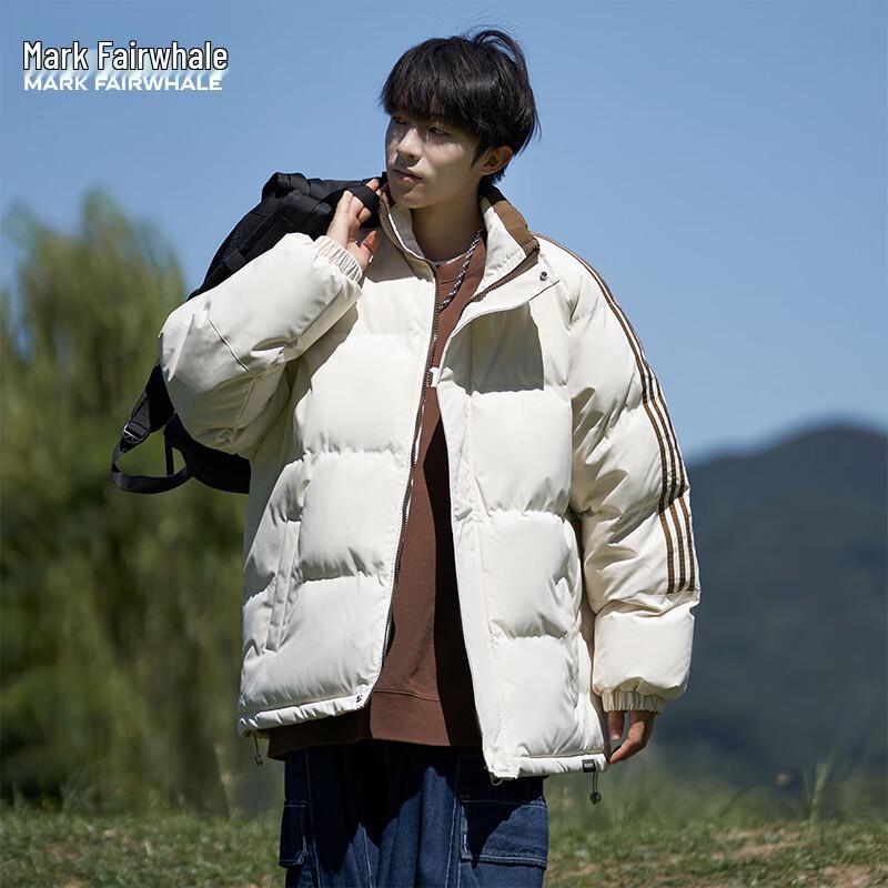 Mark Fairwhale Unisex Side Stripe Stand Collar Puffer Jacket