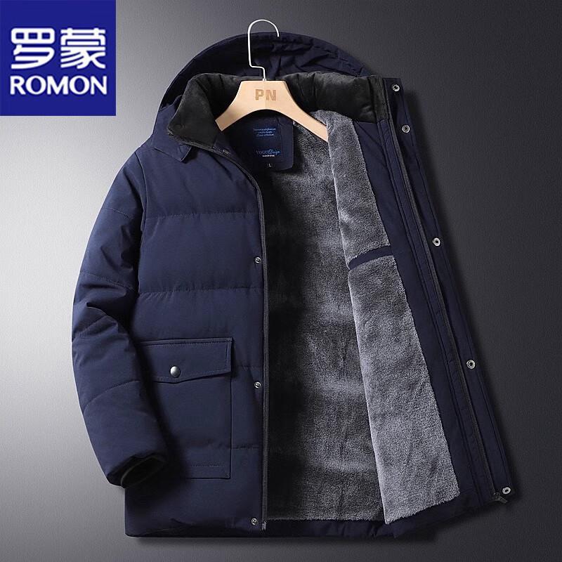 ROMON Men's Loose Hooded Padded Winter Jacket