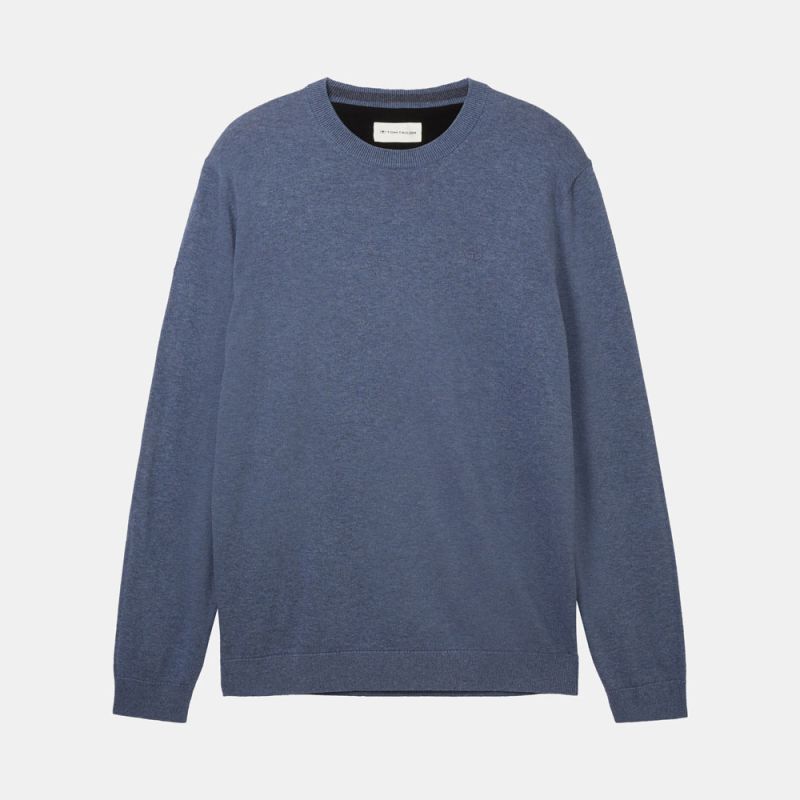 Pull turquoise blue melange 1039805055 Homme TOM TAILOR