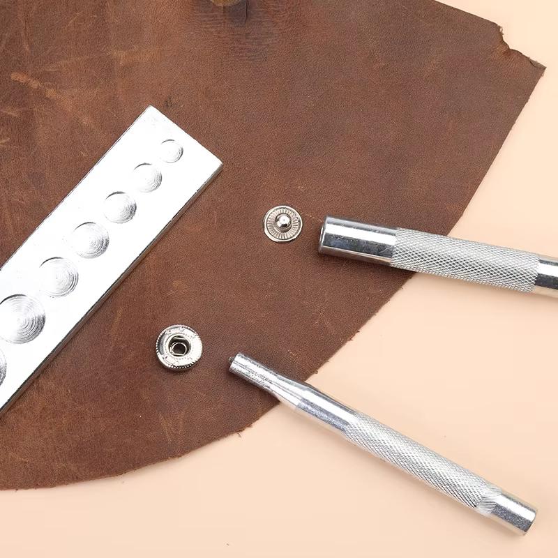 Fenrry 13Pcs/Set Snap Fasteners Installation Tool Kit DIY Buttons Rivets Press Studs Hand Punch Tool Set for Leather Crafts