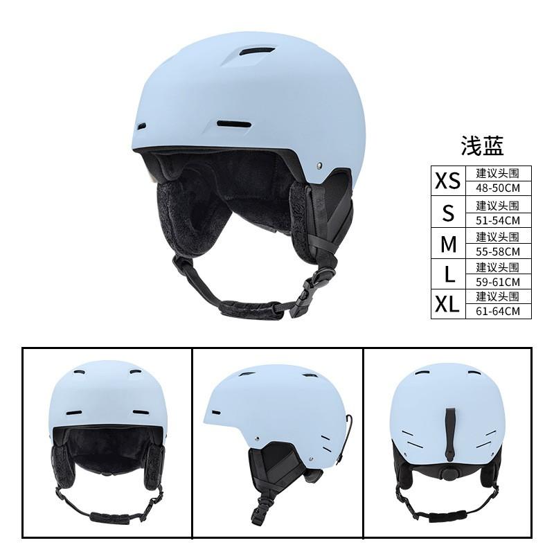 Unisex Adult Ski Helmet With Goggles Strap Windproof Safety Half Winter Snow Sports