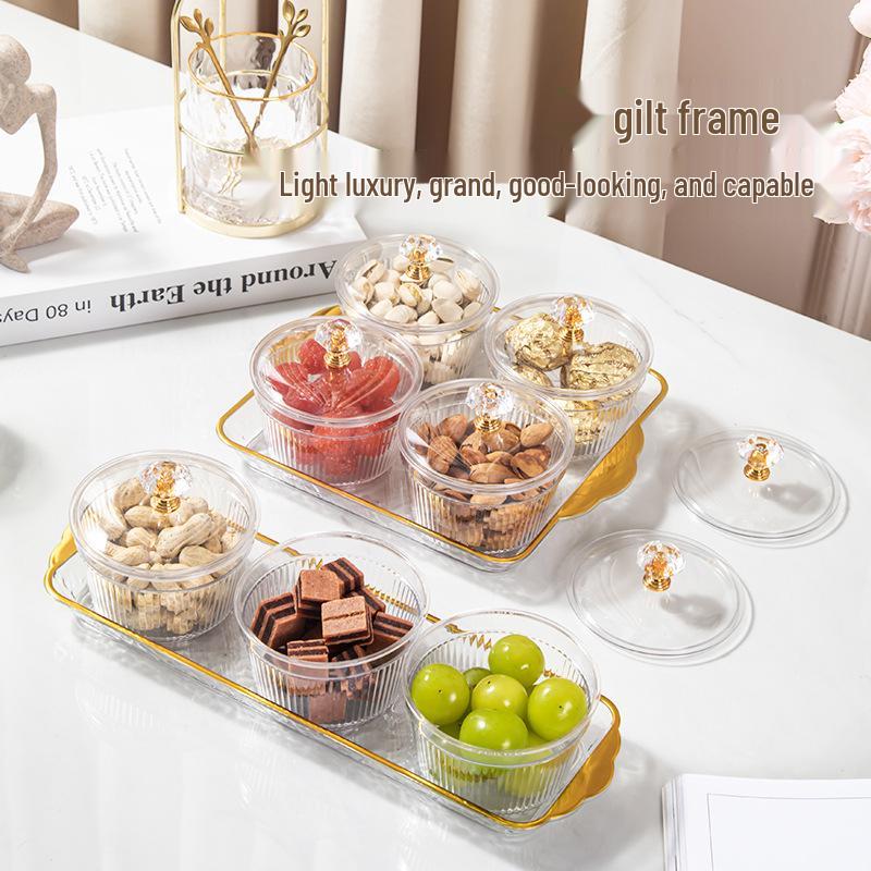 Multi-Grid Plastic Snack and Candy Dish for Home