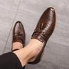 Tassel bean loafers men new British business trend crocodile print lazy man slip-on pointy casual leather shoes men