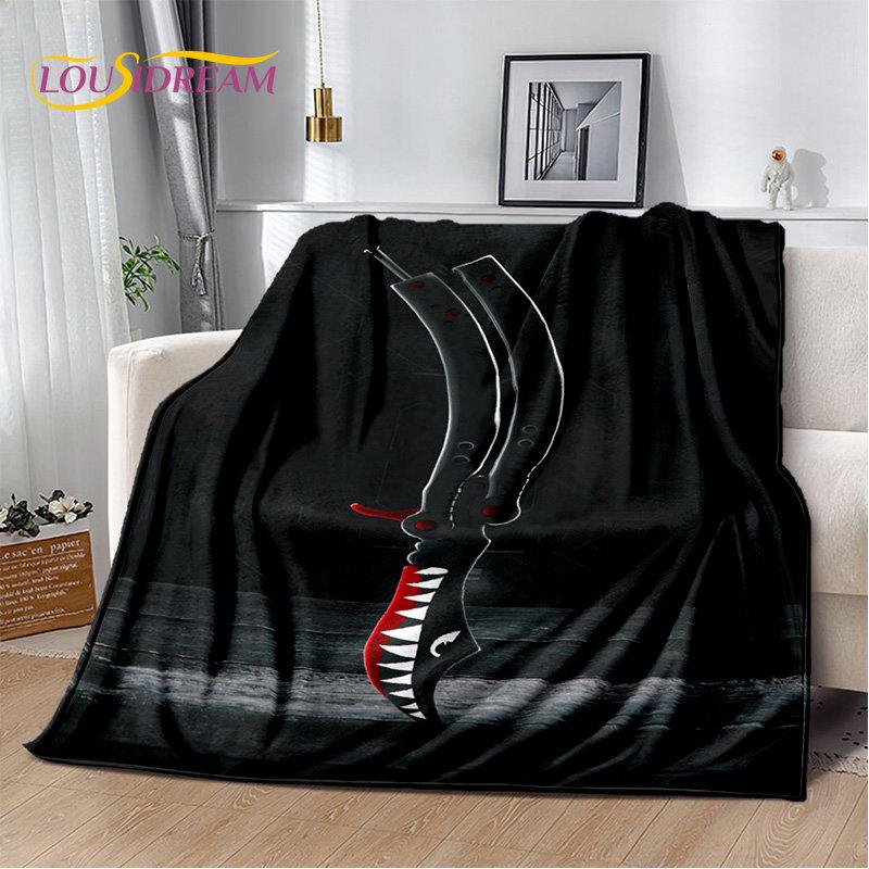 CS,knife,Swiss Knife Sword Games Soft Plush Blanket,Flannel Blanket Throw Blanket for Living Room Bedroom Bed Sofa Picnic Cover