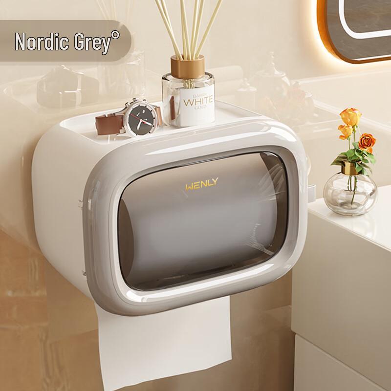 Alliance Waterproof Wall-Mounted Toilet Paper Holder with Storage Shelf