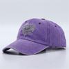 Heart Shaped Rhinestones Baseball Cap Washed and Distressed  All-season Soft-top Peaked Cap Hats for Unsex Outdoor Sun Hats