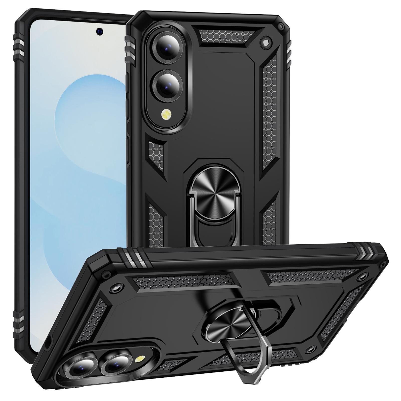 

For Samsung Galaxy S25 Edge Case PC+TPU Phone Cover with Kickstand Black