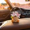 Decorative Accessories for Car Interior Cute Mini Flower Pot Figurine, Resin Cartoon Planter Ornament Kawaii Plant Figurine Shelf Dashboard