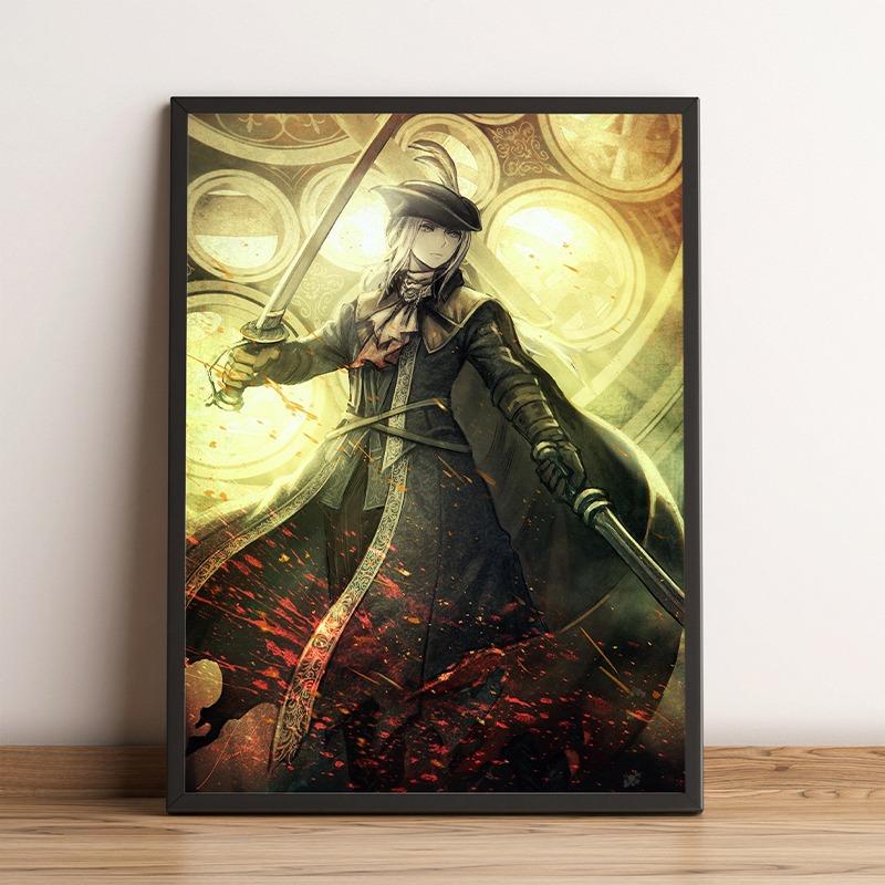 Bloodborne Classic Game Poster and Print Dark Hunter Canvas Painting Wall Art Pictures for Living Room Decoration Home Decor