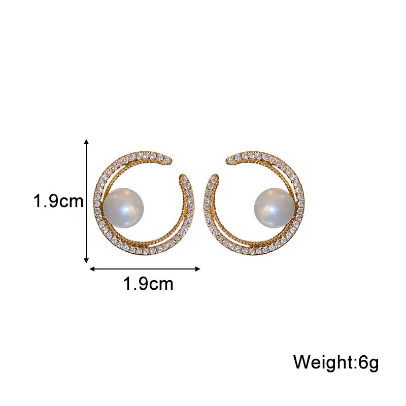 Imitation Round Crystal Drop Earrings for Women Minimalism Temperament Fashion Party Jewelry KTJ