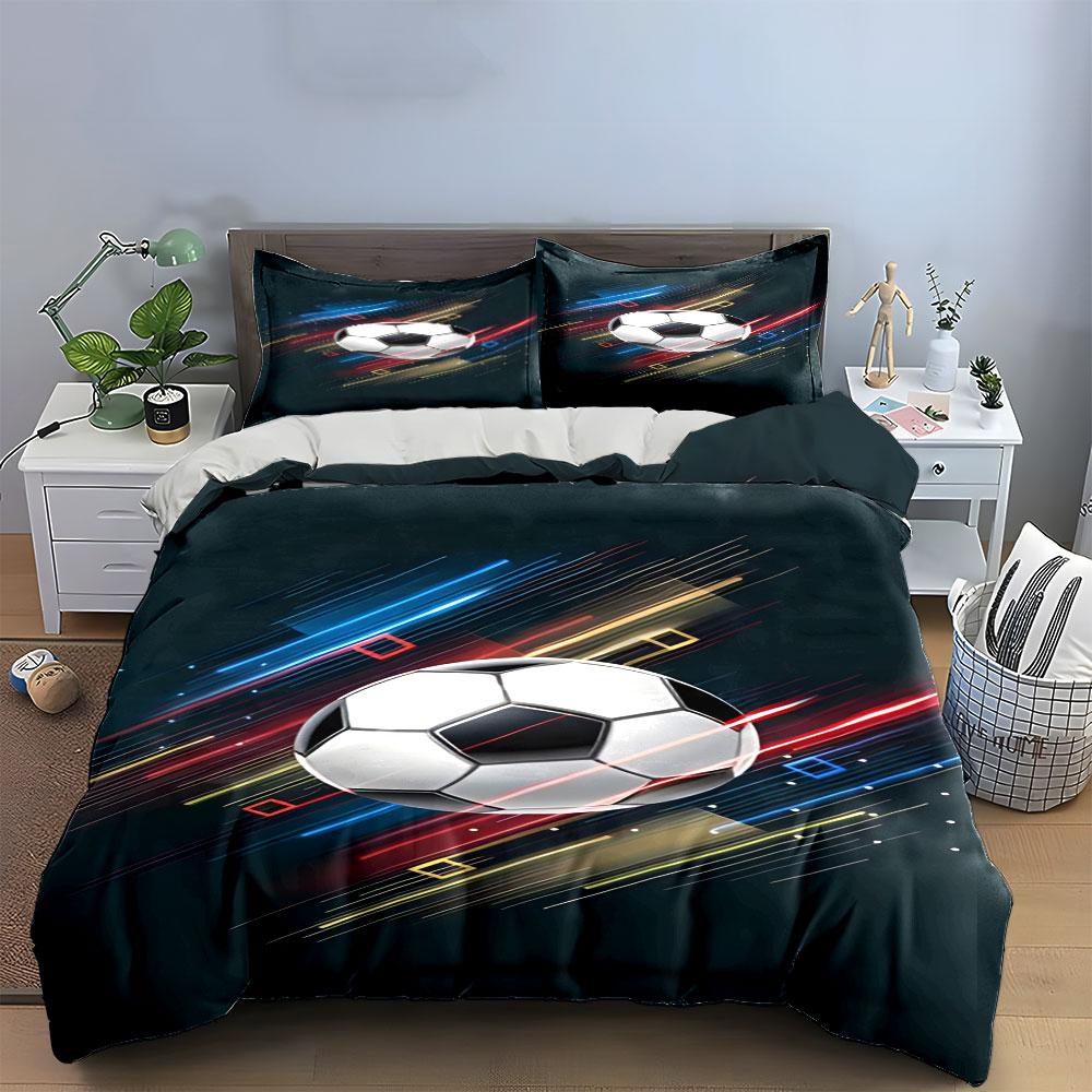 Soccer Ball with Streaks. Bedding Sets Duvet Cover Sets Duvet Covers Pillowcases(1 * Duvet Cover 2 * Pillowcases Without Duvet Insert)