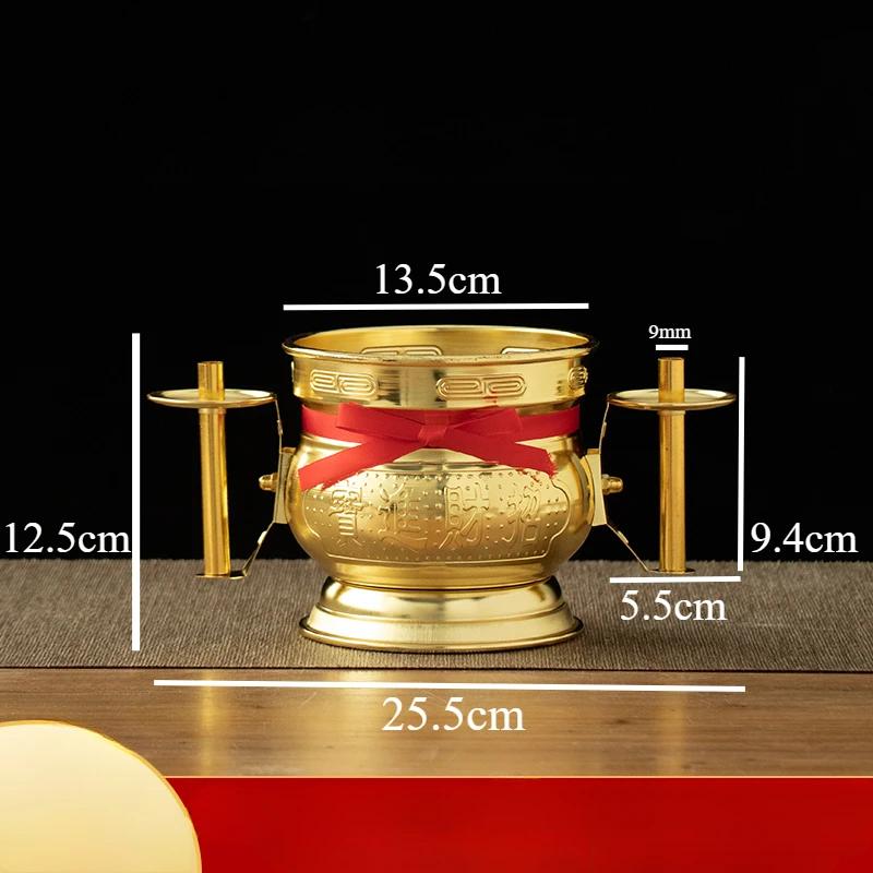 1pc Metal Incense Burner Ornament Temple Incense Burner Candlestick Buddha Hall Desktop Incense Burner Pray for Auspiciousness