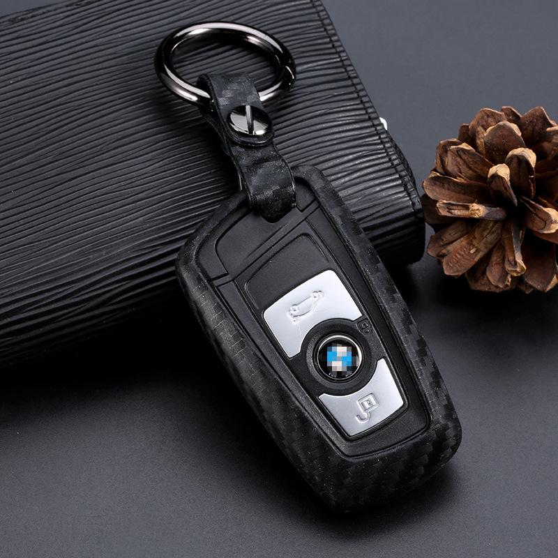 Silikon-Schlüsselhülle in Kohlefaser-Optik für BMW 1er, 3er, 5er, 320li, 528, X3, X4