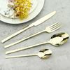 6People Stainless Steel Cutlery Set Knife Fork Tea Spoon Dinner Tableware Black Dinnerware Party Kitchen Flatware Silverware Set