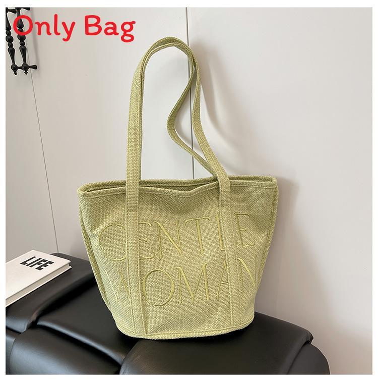Bestickte Stofftasche mit Buchstaben aus Baumwoll-Leinen-Material für den täglichen Gebrauch