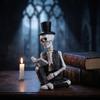 Figure Reading Book Ornament for Halloween House Decor and Photo Prop