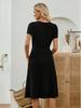 Women's Summer Solid Color Slim Fit Dress with Round Neck
