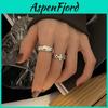 Korean Dongdaemun Geometric Style Adjustable Open Finger Ring For Women Elegant Minimalist Design