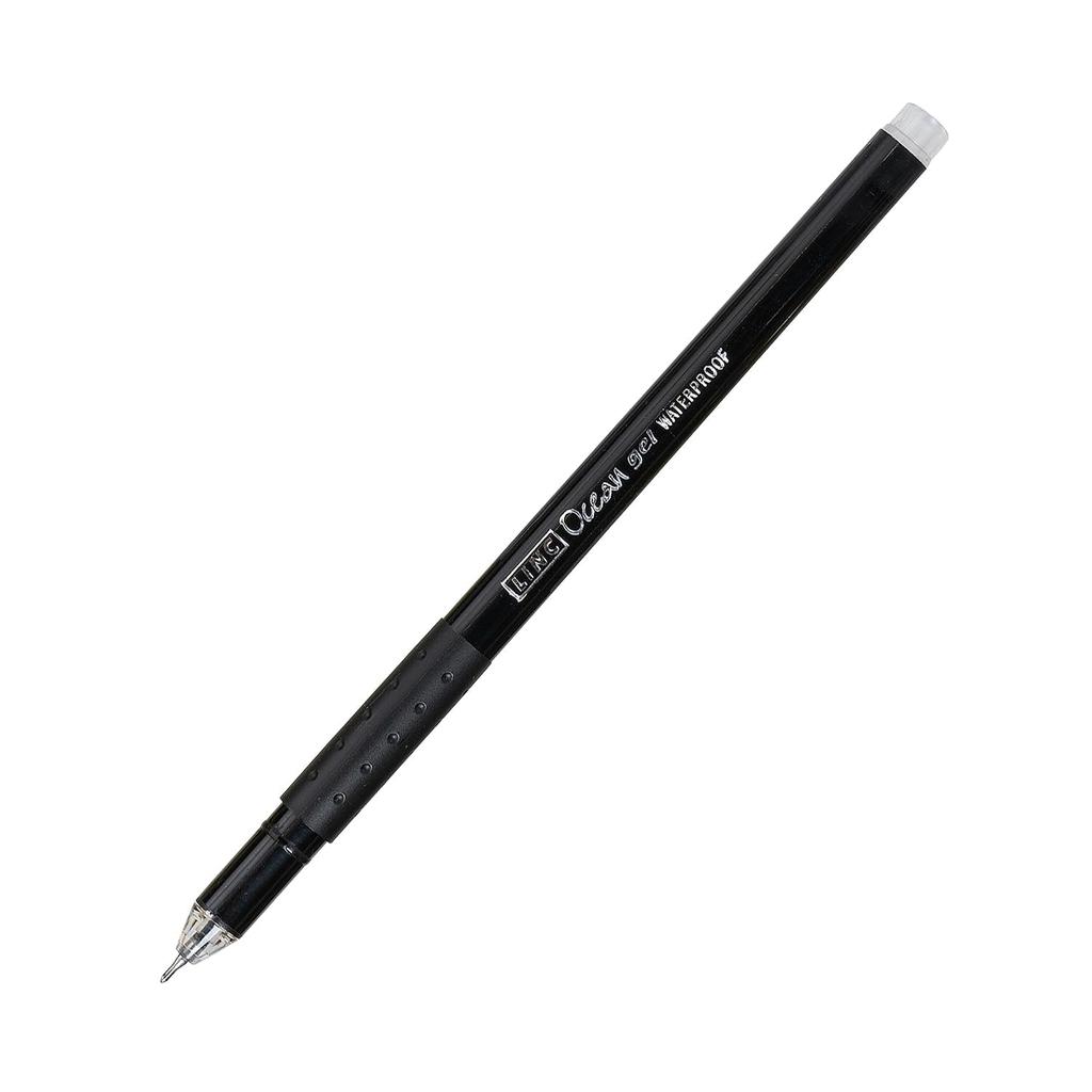 Linc Ocean Classic 0.55mm Black Ink Gel Pen Smooth Writing for Office School Home Use Click Off Cap Pack of 1 X 10 PCS