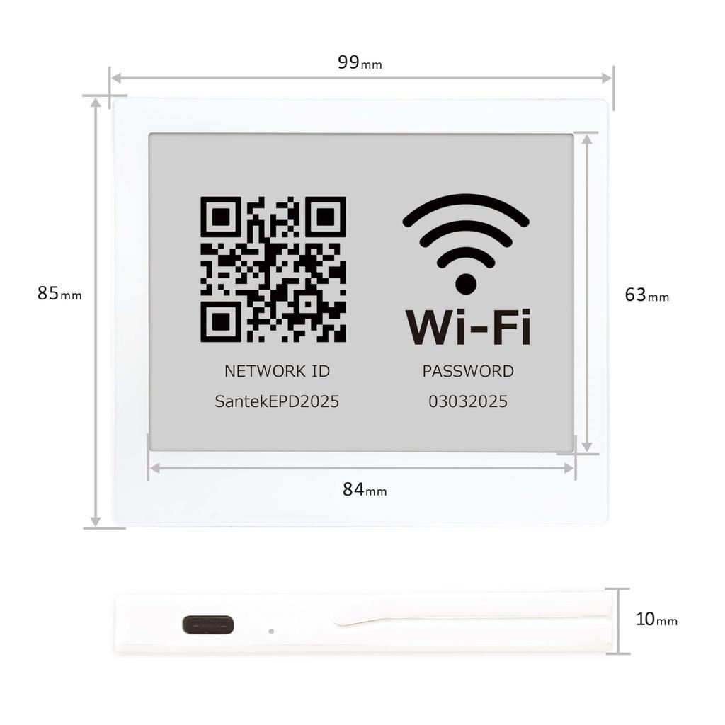 [Santek] EZ Sign 4.2-inch E-paper Display SE0420A1 Electronic Sign Plate, 3-Color Display, Customizable Display Content, E-paper Display, Destination