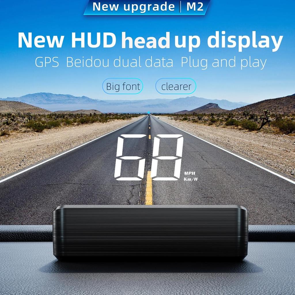 Heads Up Display For Cars, Digital Speedometer For Car M2,Speedometer For Car With Speed, Automatic Light Sensing,Mile Speed Unit Display,Suitable