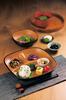 Tatsumiya Samon Lunch Plate BLACK 55155 Size Approx. W23.6 D23.6 H3.5