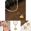 Eye-catching Double Layer Heart Shaped Necklace Crafted From Durable Titanium Steel For Women