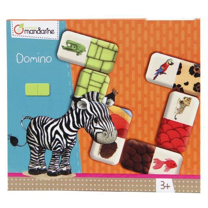 Dominos - Mandarine - Domino Animaux et Textures - Enfant - 3 ans - Jeu de réflexion et stratégie